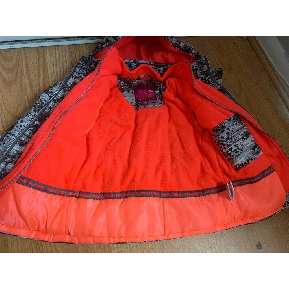 PINK Platinum Girls' Puffer SKI Snowboard Jacket   Size 4